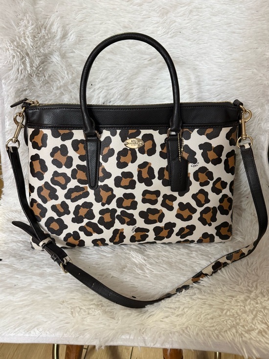 Coach Handbags - Coach Morgan Satchel Leopard Print Chalk Multi Crossbody Bag F35890 NWT